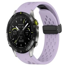 Per cinturino in silicone con fibbia magnetica per Garmin Epix Pro Gen 2 47 mm con fori a sgancio rapido (viola)