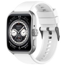 Per OPPO Watch 4 Pro cinturino in silicone tinta unita da 22 mm (bianco)