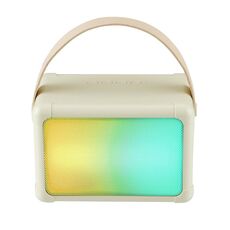 Altoparlante Bluetooth portatile con effetto di illuminazione RGB Mini audio karaoke per la casa, Stile: altoparlante (Beige)