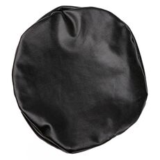Per diametro 28-35 cm Coprisgabello rotondo elasticizzato in pelle PU semplice Coprisedile impermeabile (nero)