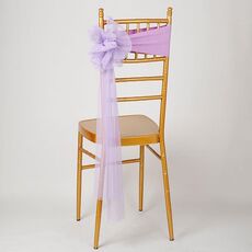 Hotel Wedding Organza Schienale con lacci per sedia Sedile con fiori Decorazioni in filato Tulle Schienale per sedia Archi (viola poco profondo)