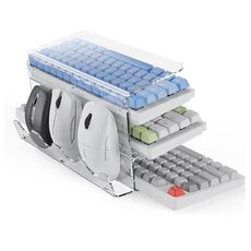 Supporto per tastiera in acrilico trasparente a 3 strati Vassoio per tastiera del computer con inclinazione maggiore (trasparente)