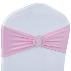 Schienale elastico senza lacci per sedia, fiocco floreale, coprisedia, decorazione del sedile, cravatte, hotel, forniture per matrimoni (rosa)