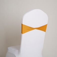 Cerchio elastico senza fibbia 13 x 70 cm con schienale per sedia Fiore senza fiocco Decorazione per schienale per sedia per banchetti nuziali (Oro)