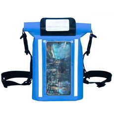 Borsa impermeabile per telefono cellulare con touch screen per nuoto Borsa per trave anteriore impermeabile per bicicletta (blu)