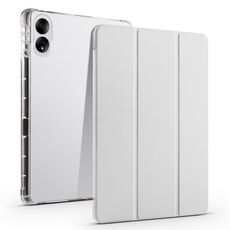 Per Honor MagicPad Custodia per tablet in pelle Smart TPU trasparente da 13 pollici 3 pieghevoli (grigio)