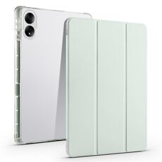 Per Honor MagicPad Custodia per tablet in pelle Smart TPU trasparente da 13 pollici 3 pieghevoli (verde chiaro)