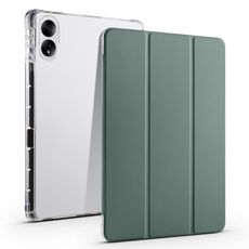 Per Honor MagicPad Custodia per tablet in pelle Smart TPU trasparente da 13 pollici 3 pieghevoli (verde)