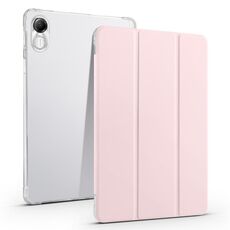 Per Honor Pad X8 Pro / Pad X9 Custodia tablet in pelle TPU trasparente pieghevole a 3 pieghe (rosa ghiaccio)