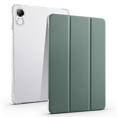 Per Honor Pad X8 Pro / Pad X9 Custodia tablet in pelle Smart TPU trasparente 3 pieghevoli (verde)