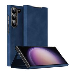 Custodia per telefono in pelle magnetica Napa Texture per Samsung Galaxy S23 5G con supporto (blu)
