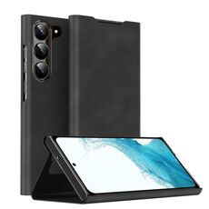 Custodia per telefono in pelle magnetica Napa Texture per Samsung Galaxy S22 5G con supporto (nero)