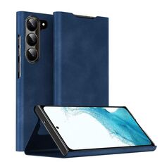 Custodia per telefono in pelle magnetica Napa Texture per Samsung Galaxy S22 5G con supporto (blu)