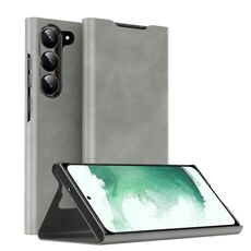 Custodia per telefono in pelle magnetica Napa Texture per Samsung Galaxy S22+ 5G con supporto (grigio)