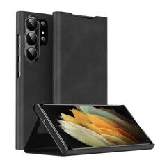 Custodia per telefono in pelle magnetica Napa Texture per Samsung Galaxy S21 Ultra 5G con supporto (nero)