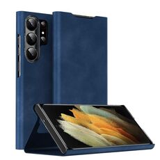 Per Samsung Galaxy S21 Ultra 5G Custodia magnetica in pelle Napa Texture con supporto (blu)