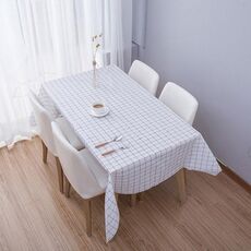 Tovaglia per la casa 137x90 cm Tovaglia da caffè in PVC senza lavaggio (plaid bianco)