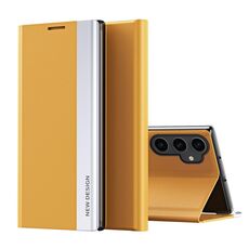 Per Samsung Galaxy M34 5G Custodia per telefono in pelle ad adsorbimento elettrolitico laterale (giallo)