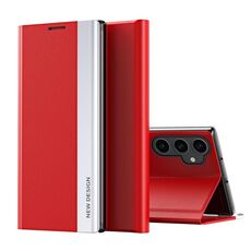 Custodia per telefono in pelle ad adsorbimento elettrolitico laterale per Samsung Galaxy M34 5G (rosso)
