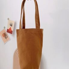 Borsa da caffè portatile per tazza d'acqua Copertura per tazza in tela tinta unita per isolamento termico esterno, specificazione: palmare (marrone)