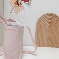 Borsa da caffè portatile per tazza d'acqua Copertura per tazza in tela tinta unita con isolamento termico esterno, specificazione: tracolla (rosa chiaro)