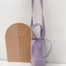 Borsa da caffè portatile per tazza d'acqua Copertura per tazza in tela tinta unita con isolamento termico esterno, specificazione: tracolla (viola chiaro)