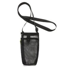 Borsa per bottiglia d'acqua da esterno diagonale in tessuto a rete Copri tazza thermos per bambini universale (nero)