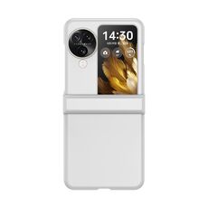 Per OPPO Find N3 Flip Custodia per PC Skin Feel a tre stadi con cerniera (bianca)
