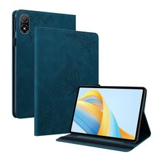 Custodia per tablet in pelle goffrata fiore farfalla per Honor Pad V8 Pro (blu)
