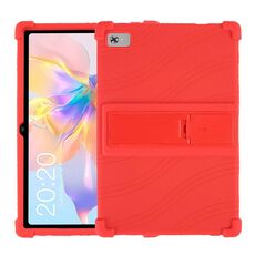Custodia protettiva per tablet in silicone antiurto per Teclast P40 HD con supporto (rosso)