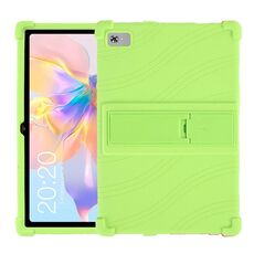 Per Teclast P40 HD Custodia protettiva antiurto per tablet in silicone con supporto (verde)