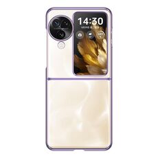 Per OPPO Find N3 Flip Nano elettrolitico PC Custodia trasparente per telefono (viola)