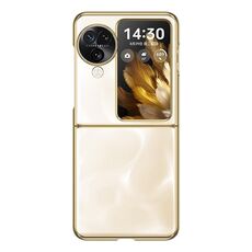 Per OPPO Find N3 Flip Nano elettrolitico PC Custodia per telefono trasparente (oro)