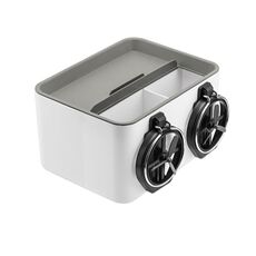 Scatola di carta per bracciolo portabicchieri multifunzionale per auto (grigio)
