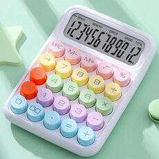 Calcolatrice per tastiera Dopamine Flex a 12 bit Calcolatrice per studenti da ufficio color caramello (bianco chiaro di luna)
