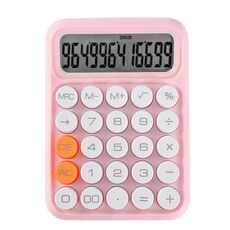 Calcolatrice con tastiera meccanica a 12 cifre Display per calcolatrice per esami per studenti da ufficio (rosa)