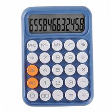 Calcolatrice con tastiera meccanica a 12 cifre Display per calcolatrice per esami per studenti da ufficio (blu navy)