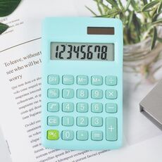 Calcolatrice solare colorata a 8 cifre Calcolatrice elettronica multifunzionale per mini studenti (Pino Verde)