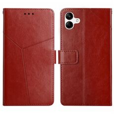 Per Samsung Galaxy A05 Custodia per cellulare in pelle con motivo a Y (marrone)