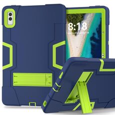 Custodia per tablet PC in silicone a colori a contrasto da 10,6 pollici per Lenovo Tab M10 5G con supporto (blu navy + verde)