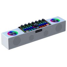 Subwoofer stereo con altoparlante per macchina all-in-one SY8 Live Sound Card con microfono (bianco)