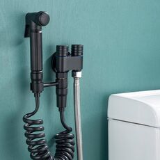 Set doccia per pulizia WC Toilet Mate Booster Flusher, specifiche: modello in rame nero