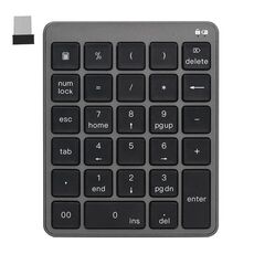 Tastierino digitale silenzioso portatile wireless a 28 tasti per computer Tastierino digitale esterno per password (grigio)