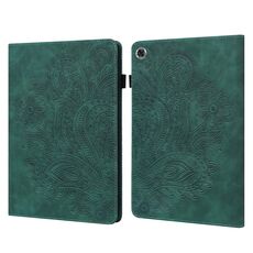 Custodia per tablet in pelle con motivo pavone in rilievo per Samsung Galaxy Tab A9 (verde)