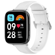 Cinturino di ricambio in pelle attiva per Redmi Watch 3 Lite / Watch 3 (bianco)