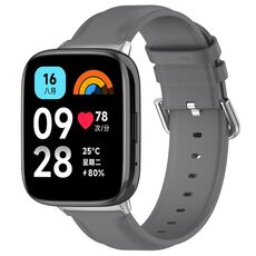 Cinturino di ricambio in pelle attiva per Redmi Watch 3 Lite / Watch 3 (grigio)
