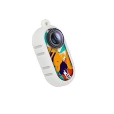 Per Insta360 GO 3 Sunnylife Custodia in silicone di raffreddamento Adesivi Pelle Wrap Copriobiettivo con tracolla (Bianco)
