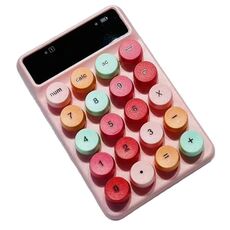 Q3 2.4G Mini Wireless Office Tastiera digitale Registratore di cassa Contabilità finanziaria Password Tastiera(Rosa)