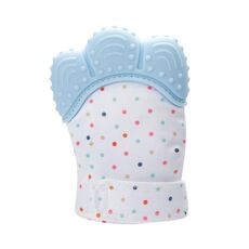 Guanti da dentizione per bambini Giocattoli per anello da dentizione in silicone anti-morso (blu)