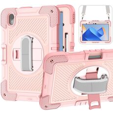 Custodia per tablet in silicone a contrasto per PC con rotazione a 360 gradi per Huawei MatePad 11 2023 (oro rosa)